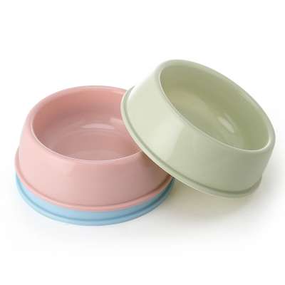 Candy Color Plastic Pet Feeding Bowls Wholesale Portable Cute Round Dog Water Food Feeder Durable Water Food Pet Container