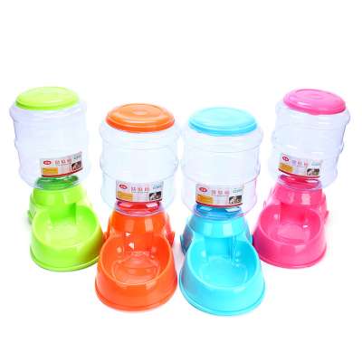 Plastic Round Automatic Dog Food Feeder Detachable Pet Water Feeding Dispenser Portable Large Capacity Pet Dog Food Water Bottle