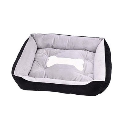 Wholesale Soft Luxury Washable Bone Pattern Sleeping Pet Dog Bed Portable Cozy Breathable Round Plush Warming Pet Dog House Bed