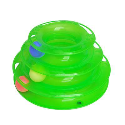 Intellectual Three Levels Tower Tracks Disc Cat Toys Funny Interactive Ball Training Pet Cat Toy Plastic Triple Shelf Cat Toy