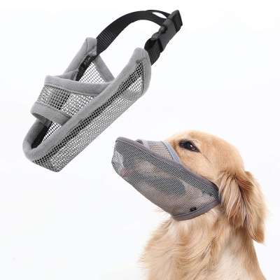 Breathable Nylon Pet  Muzzle for Small Medium Dogs Anti-Barking Anti Licking Nylon Mesh Dog Mouth Cover Muzzle