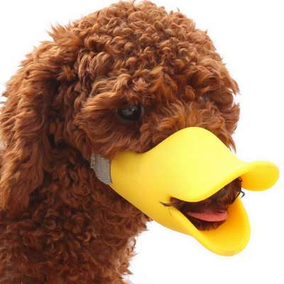 Logo Printed Cute Duckbill Shape Cover Silicone Mouth Pet Dog Muzzle Creative Funny Collardirect Adjustable Pet Dog Muzzle